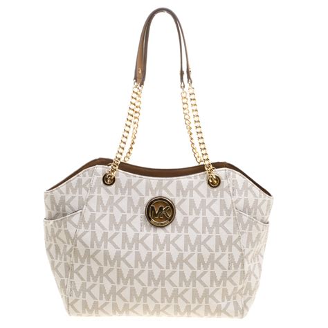 michael kors cream tan purse with chain|genuine leather Michael Kors purses.